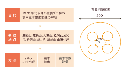 空中写真を用いた山頂付近の衰退履歴解析方法