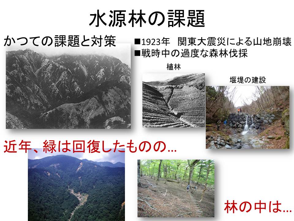 神奈川県の水源林の課題の変遷イメージ写真