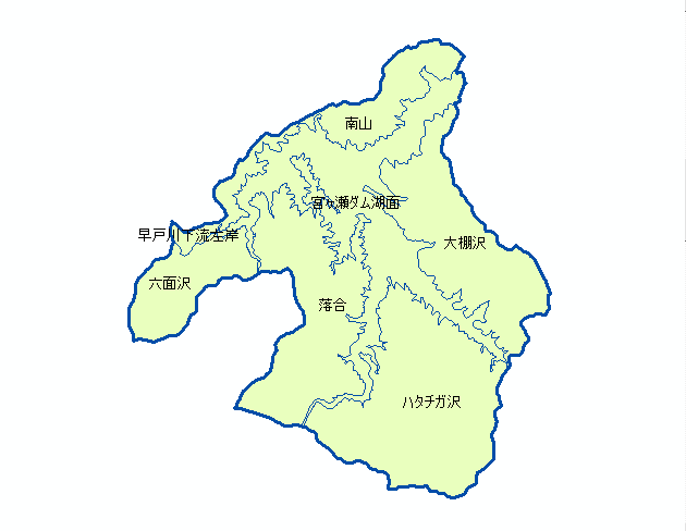 宮ヶ瀬ダム周辺小流域の図
