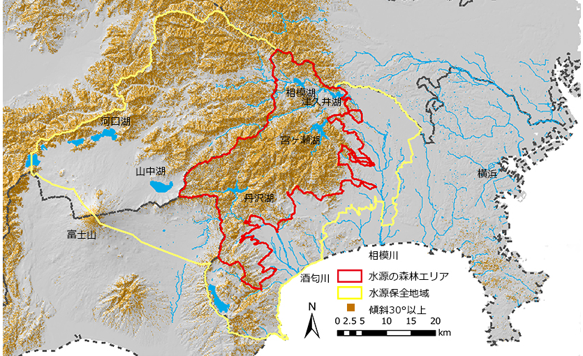 平均傾斜30°超える箇所の分布図