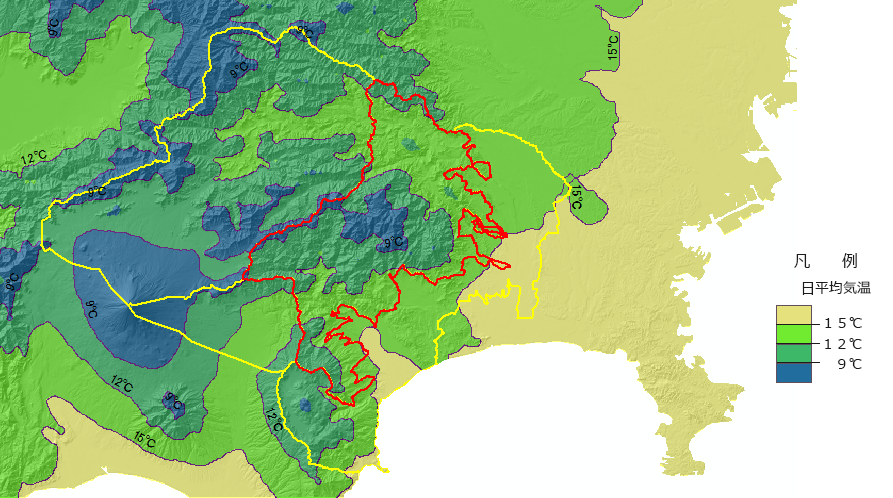 平均気温の分布図