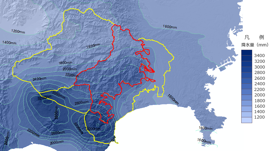 降水量の分布図
