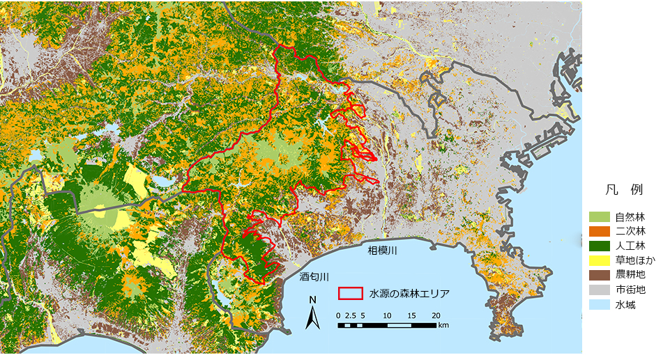 土地利用・植生の分布図