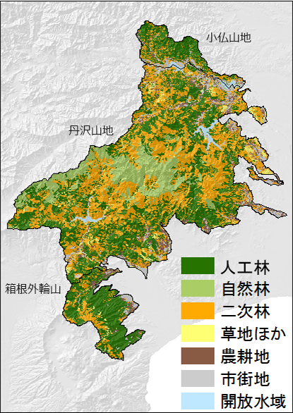 山地ごと標高ごとの植生区分割合